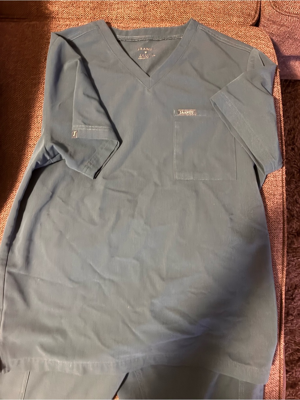 Jaanuu V-Neck Scrub Top Teal Blue-Green